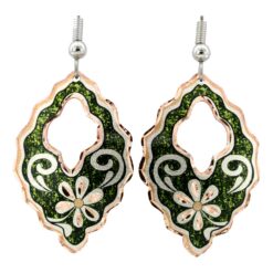 Daisy Earrings With Silvery Green Background
