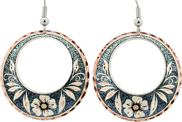 Shimmering Green Background Orchid Flower Earrings