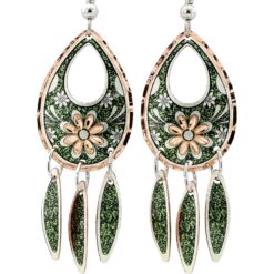 Teardrop Flower Dangle Earrings