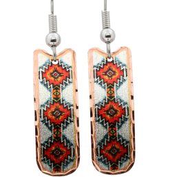 Long Rectangle Native American Earrings