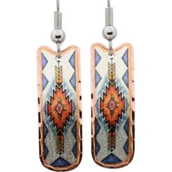 Colorful Southwestern Native American Long Rectangle Earrings