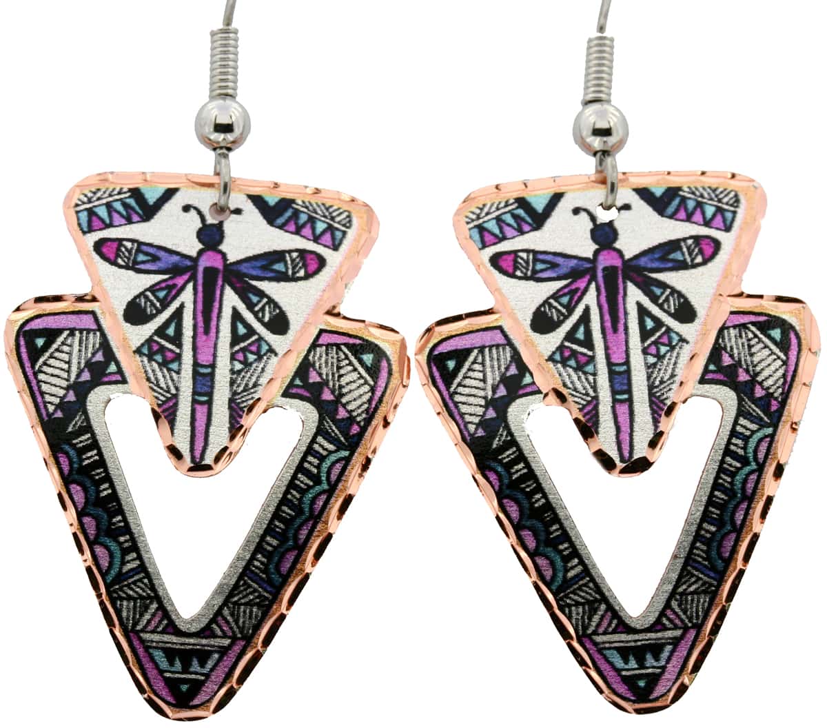 Dragonfly Native American Colorful Earrings Dragonfly Native American Colorful Earrings