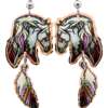Painted Horse and Dangle Feather Copper Earring