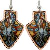 Arrowhead Painted War Pony Copper Earrings
