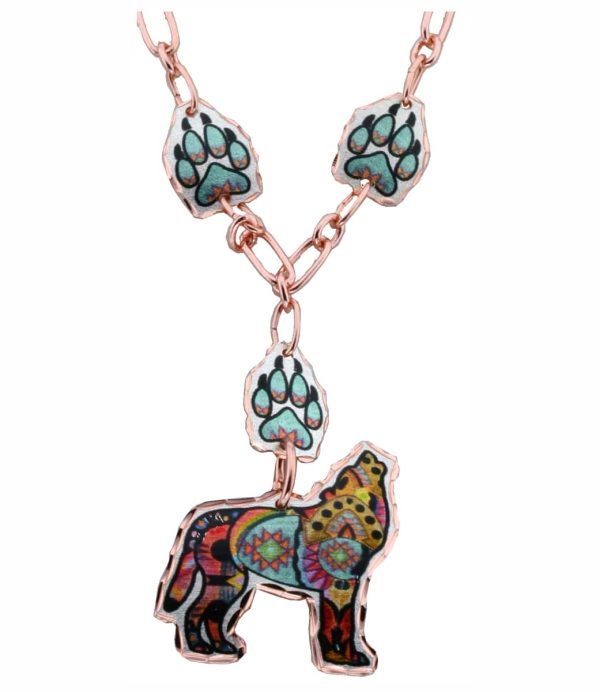 Painted Wolf Necklaces Original and Stylish