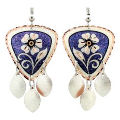 Purple Flower Dangle Earrings