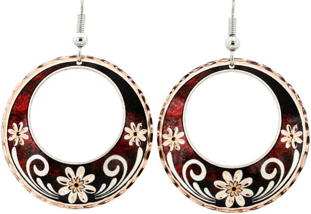 Circle Flower Earrings with Cut out Center