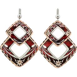 Daisy Flower Earrings with Red Background