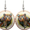 Round Native Bear Earrings, Stunning Art Jewelry Designed by Lynn Bean