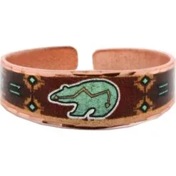 Handmade Southwestern Native American Bear Adjustable Copper Ring