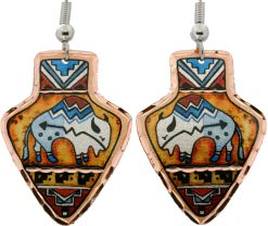 SW Native American Arrowhead Buffalo Earrings