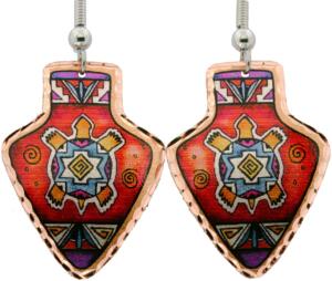 Southwestern Native American Turtle Arrowhead Earrings