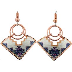 Stylishly Unique Copper Earrings in Native American Theme