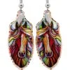 Rainbow Horse Earrings Lynn Bean Design in Feather Shape