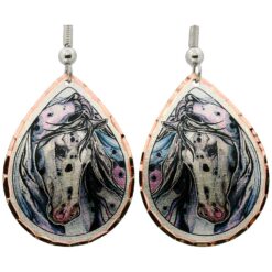 Beautifully Detailed White Spotted Horse Earrings