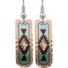 Blue Rectangular Native Copper Earrings