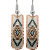 Rectangular Shape Teal Blue SW Native Earrings