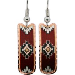 Native Earrings Handmade in Maroon Colors