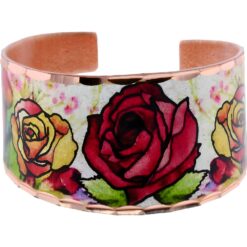 Red and Yellow Roses Unique Rings with Silver Background