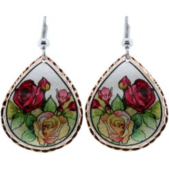 Red and Yellow Roses Earrings