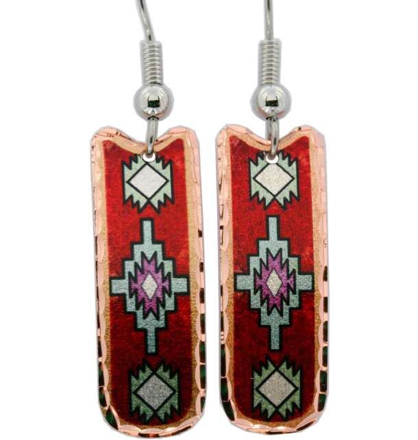 Red Native Earrings, Wholesale Unique Handmade Native Jewelry