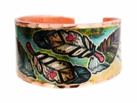 Colorful Feather Copper Ring