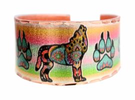 Colorful Howling Wolf Copper Ring