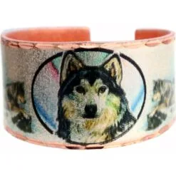 Handmade Colorful Timber Wolf Adjustable Copper Ring with Lynn Bean Art