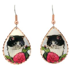 Cat Earrings, Roses and Kitten Earrings