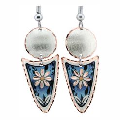 Blue Flower Dangle Earrings