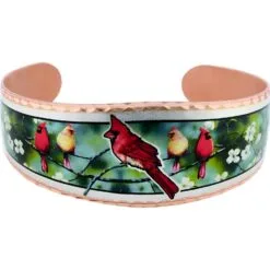 Handmade Bracelets, Stunning Colorful Copper Cardinal Bracelets