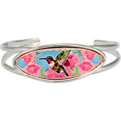 Hummingbird Wire Bracelets, Colorful Animal Jewelry