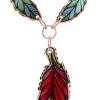 Copper Colorful Feathers Necklaces