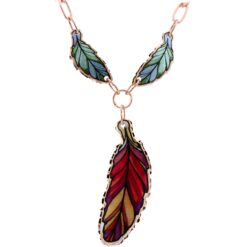 Green and Red Feathers Handmade Necklaces