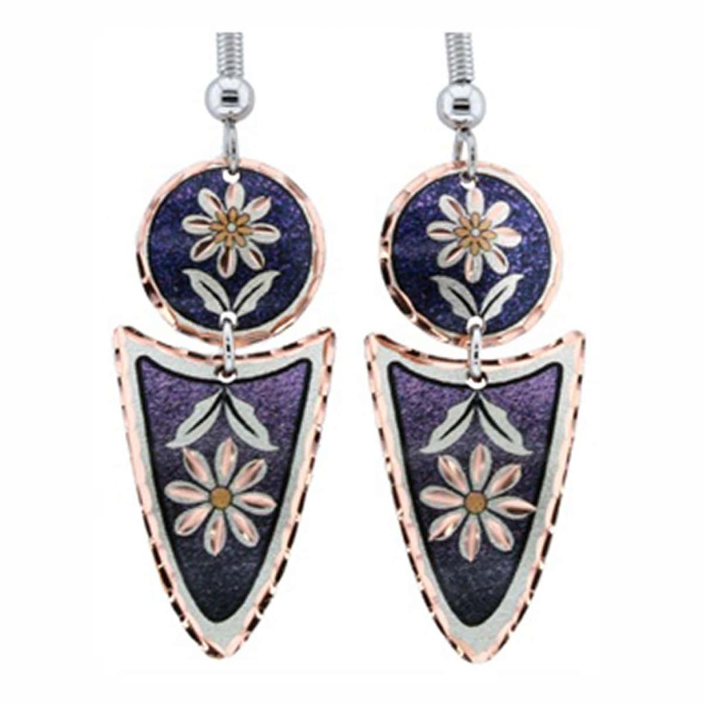 Flora Earrings - Purple Marble