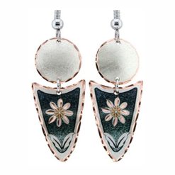 Green Flower Dangle Earrings