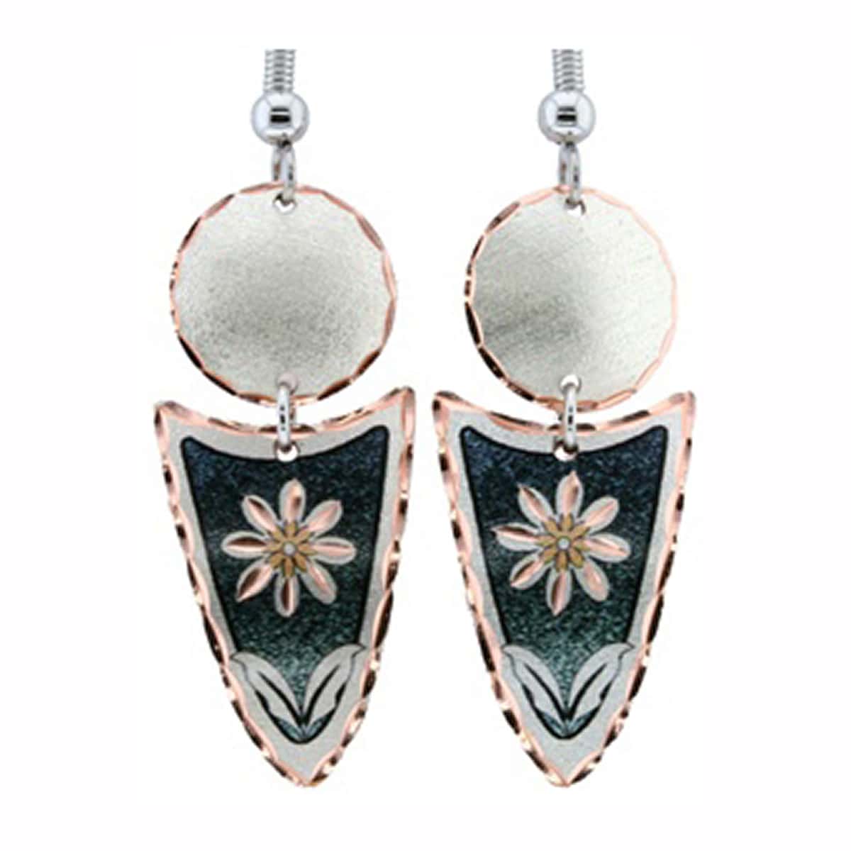 Green Flower Dangle Earrings Green Flower Dangle Earrings