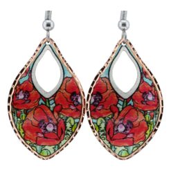 Poppy Flower Earrings Designed by American artist, Jo Lynch
