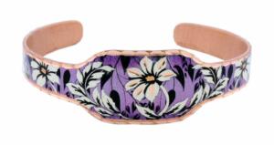 Purple Flower Cuff Bracelet