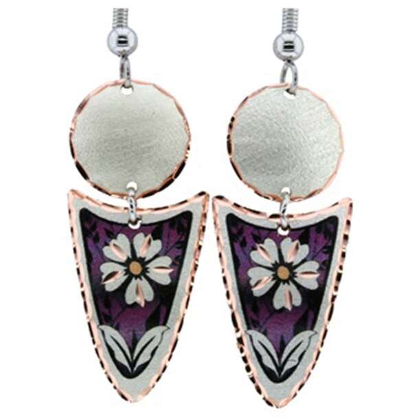 Purple Flower Dangle Earrings