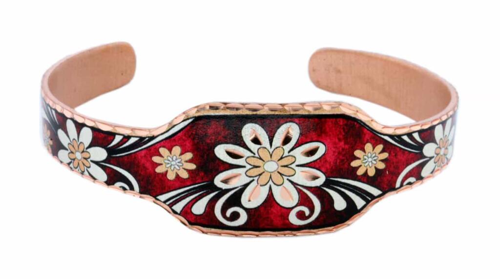 Red Background Handmade Flower Bracelets Red Background Handmade Flower Bracelets