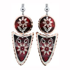 Red Flower Dangle Earrings