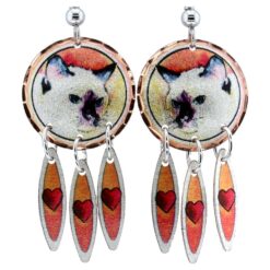 Handmade Siamese Cat Dangle Earrings
