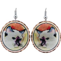 Siamese Cat Earrings by renowned American artist, Jo Lynch
