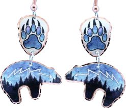 Dangle Bear & Bear Paw Earrings
