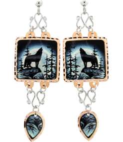 Wire Earrings, Howling Wolf Earrings