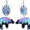 Bear & Bear Paw Dangle Earrings