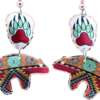 SW Native Bear & Bear Paw Dangle Earrings