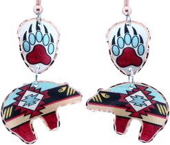 Turquoise Native Bear Earrings