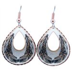 Teardrop Copper Feather Earrings